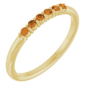14K Yellow Natural Citrine Stackable Ring Siddiqui Jewelers
