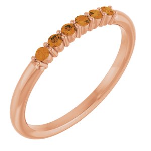 14K Rose Natural Citrine Stackable Ring Siddiqui Jewelers