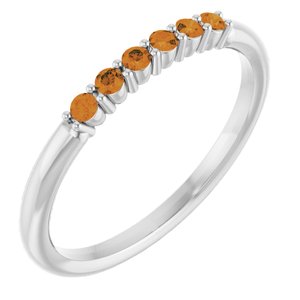 Sterling Silver Natural Citrine Stackable Ring Siddiqui Jewelers