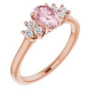14K Rose Morganite & 1/5 CTW Diamond Ring - Siddiqui Jewelers