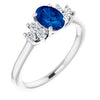 14K White Blue Sapphire  & 1/5 CTW Diamond Ring-Siddiqui Jewelers