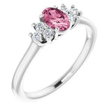 14K White Pink Tourmaline  & 1/8 CTW Diamond Ring-Siddiqui Jewelers