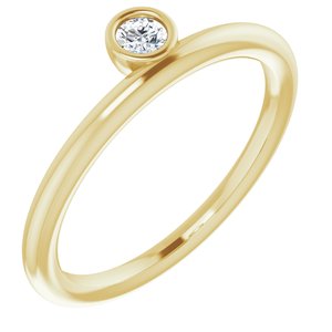 14K Yellow 1/10 CT Diamond Asymmetrical Stackable Ring - Siddiqui Jewelers