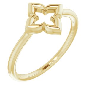 14K Yellow Clover Ring - Siddiqui Jewelers