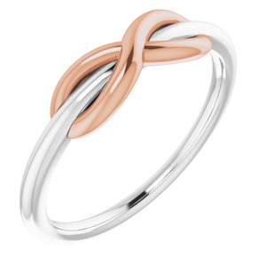 14K White & Rose Infinity-Style Ring - Siddiqui Jewelers