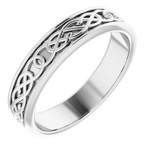 14K White 5 mm Celtic-Inspired Band Size 10 - Siddiqui Jewelers