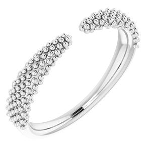 Sterling Silver Beaded Negative Space Ring - Siddiqui Jewelers