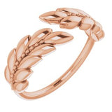 14K Rose Leaf Negative Space Ring - Siddiqui Jewelers