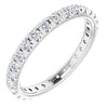 14K White 1/2 CTW French Set Diamond Eternity Band Size 7-Siddiqui Jewelers