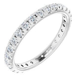 14K White 7/8 CTW French Set Diamond Eternity Band Size 6-Siddiqui Jewelers