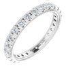 14K White 3/4 CTW French Set Diamond Eternity Band Size 4.5-Siddiqui Jewelers