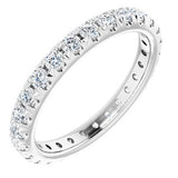 14K White 1/2 CTW French Set Diamond Eternity Band Size 5-Siddiqui Jewelers