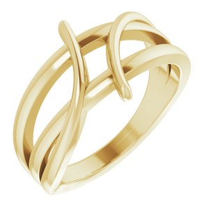 14K Yellow 12.4 mm Freeform Bypass Ring - Siddiqui Jewelers