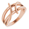 14K Rose 12.4 mm Freeform Bypass Ring - Siddiqui Jewelers