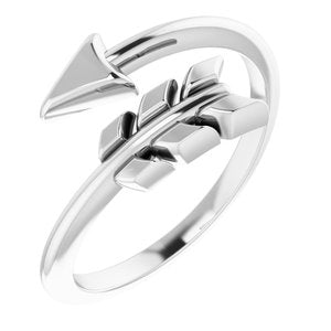 14K White Arrow Ring - Siddiqui Jewelers