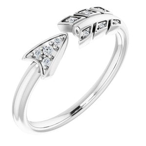 14K White .04 CTW Diamond Arrow Ring - Siddiqui Jewelers