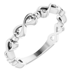 14K White Infinity-Inspired Heart Ring - Siddiqui Jewelers