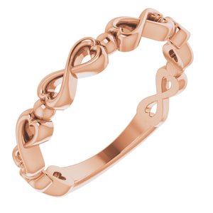 14K Rose Infinity-Inspired Heart Ring - Siddiqui Jewelers