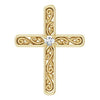 14K Yellow .03 CTW Diamond Cross Pendant - Siddiqui Jewelers