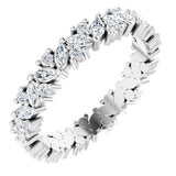 14K White 1 CTW Diamond Cluster Eternity Band Size 7 - Siddiqui Jewelers