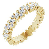 14K Yellow 1 CTW Diamond Cluster Eternity Band Size 6.5 - Siddiqui Jewelers