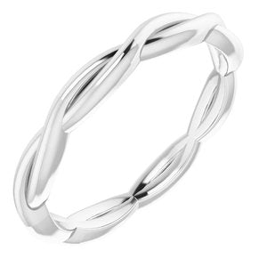 14K White 2.2 mm Woven-Design Band Size 7.5 - Siddiqui Jewelers