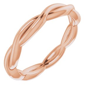 14K Rose 2.2 mm Woven-Design Band Size 5 - Siddiqui Jewelers