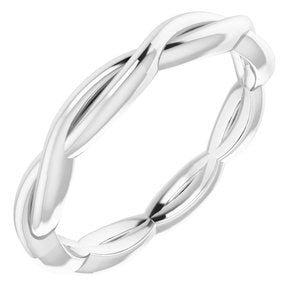 14K White 2.2 mm Woven-Design Band Size 5 - Siddiqui Jewelers
