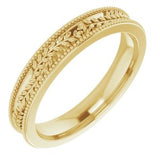 14K Yellow 3.65 mm Floral Band - Siddiqui Jewelers