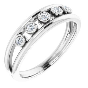 14K White 1/8 CTW Diamond Negative Space Ring - Siddiqui Jewelers