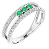 14K White Emerald & 1/4 CTW Diamond Ring - Siddiqui Jewelers