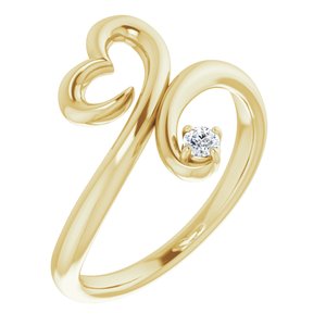 14K Yellow .06 CTW Diamond Heart Ring - Siddiqui Jewelers