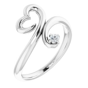 Sterling Silver .06 CTW Diamond Heart Ring - Siddiqui Jewelers