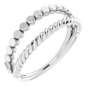 14K White Stackable Negative Space Ring - Siddiqui Jewelers