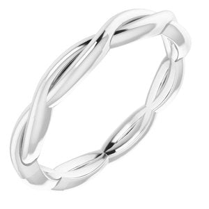 14K White 2.2 mm Woven-Design Band Size 6 - Siddiqui Jewelers