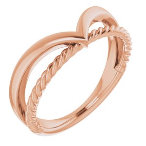14K Rose Negative Space Rope Ring - Siddiqui Jewelers