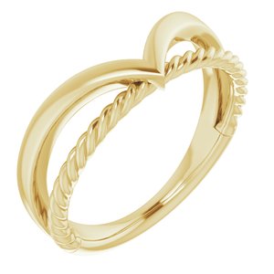 14K Yellow Negative Space Rope Ring - Siddiqui Jewelers
