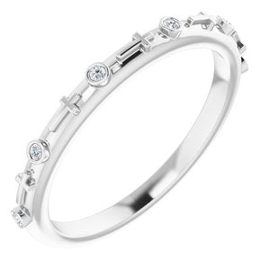 Sterling Silver .03 CTW Diamond Cross Ring  -Siddiqui Jewelers