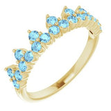 14K Yellow Natural Aquamarine Crown Ring Siddiqui Jewelers