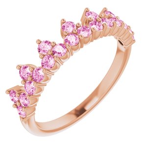 14K Rose Natural Pink Sapphire Crown Ring Siddiqui Jewelers