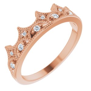14K Rose 1/8 CTW Diamond Crown Ring - Siddiqui Jewelers