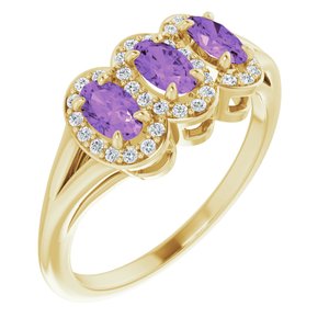 14K Yellow Amethyst & 1/6 CTW Diamond Ring - Siddiqui Jewelers