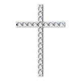 14K White 5/8 CTW Diamond Cross Pendant-Siddiqui Jewelers