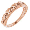 14K Rose Stackable Beaded Heart Ring - Siddiqui Jewelers