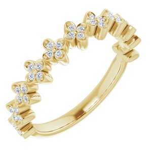 14K Yellow 1/6 CTW Diamond Stackable Clover Ring - Siddiqui Jewelers