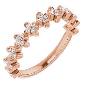 14K Rose 1/6 CTW Diamond Stackable Clover Ring - Siddiqui Jewelers