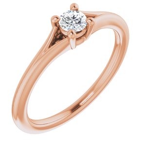 14K Rose 1/10 CT Diamond Youth Solitaire Ring - Siddiqui Jewelers