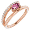 14K Rose Tourmaline & 1/8 CTW Diamond Ring - Siddiqui Jewelers