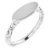 Sterling Silver 13x5.5 mm Oval Signet Ring - Siddiqui Jewelers