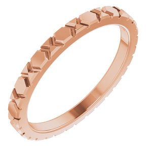 14K Rose 2 mm Geometric Band Size 7 - Siddiqui Jewelers